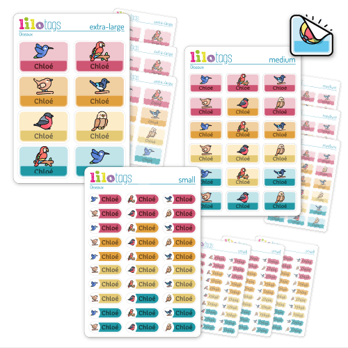 Pack Eco 3 de 224 Stickers enfants personnalisables avec 4 planches XL, 4 planches M et 4 planches S